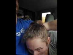 Mommy Gobbles on Daddy's Hard Cock on the way to Thanksgiving Dinner