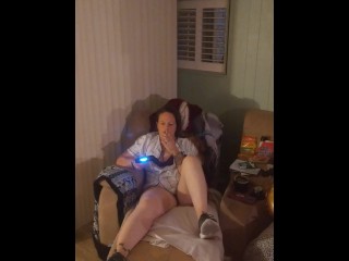 Filming myself in Bra and Panties Playing Video Games and i'm Horny