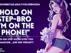 Your Free-Use Cheerleader Step-Sis Gives You A Bored Handjob and Her Sweet Virginity [Audio Porn]