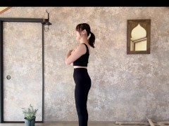 【モザイク無し】筋トレ女子、筋トレしたあとは全裸でモザイク無しヨガにチャレンジ！でも少しモザイクかけないとダメだったw - Screenshot 3 of 16 - ヨガ