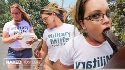 Рандеву на обочине: трах военной милфы Holly с большим черным членом