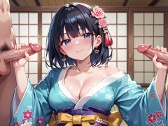 彼女と旅館デート💛着物だといつもよりもエロく感じる… - Screenshot 5 of 16 - ぶっかけ