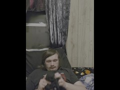 Jerking off after work to relive stress