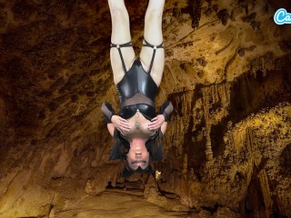 Camsoda - Hot Amateur Teen in Bat Costume Masturbates Upside down has Epic Orgasm