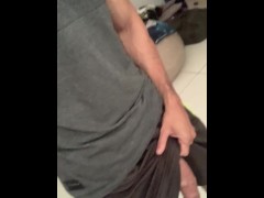 cock without underwear in shorts