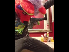 Vixen Pees and Cums in Her Leggings