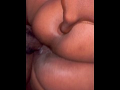 Thick Ass ebony rides and creams off my Dick