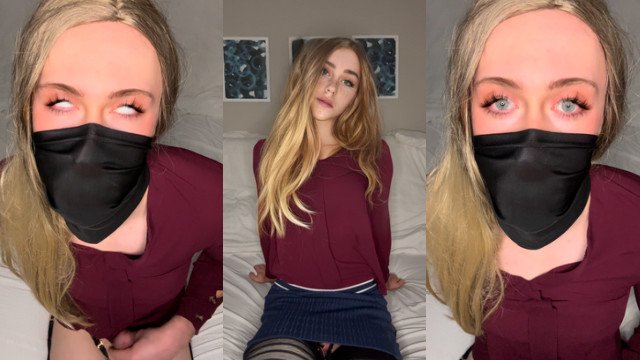 cute Crossdresser teen sloppy masturbation