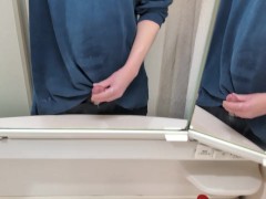 【射精】お風呂場の鏡の前でオナニー【喘ぎ声】Masturbating in front of the bathroom mirror