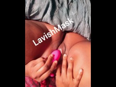 Sexy Ebony camgirl fucking her pussy with a lush love egg