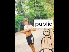 SOLO FEMALE PUBLIC NUDE AT THE PARK REAL