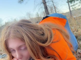 Trophy Redhead Sucking Cock in the Woods gingergrip