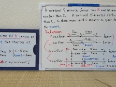 What time did B arrive at the event.[JapanMath](job)