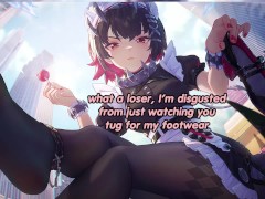 Your maid wants to see if you are qualified to serve her (femdom, foot fetish, shoe feitsh)