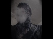 Cigar Smoking Wearing Leather Blazer smoke