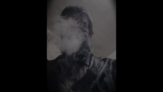 Cigar Smoking Wearing Leather Blazer smoke