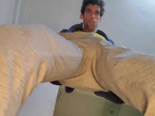 Hairy and Athletic Man Takes a Close up of his Cock and Balls