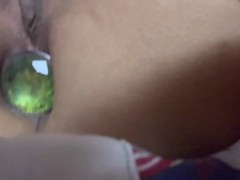 Tight wet pussy and ass prep close up