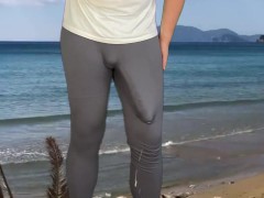Huge morning cumshot on balcony