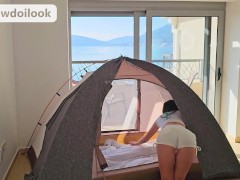 I'm showing you how well I know how to assemble a tent to persuade you to outdoor sex