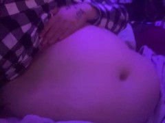 20 year old trans guy plays with his growing belly - Screenshot 10 of 16 - Feedee Weight Gain