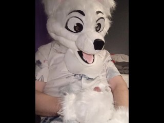Fursuit Pubby Paws off until he Cums!