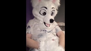 Fursuit Pubby Paws Off Until He Cums!