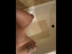 Big dick skinny white boy rubbing one out
