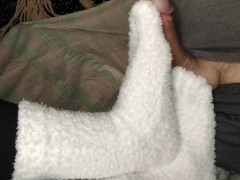 Loulou Insisted on a SOCKJOB with/ her WHITE Fuzzy socks