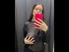 Try On Haul In The Fitting Room Of The Clothing Store