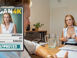 LOAN4K. Blonde Babe came to get a Loan and got a Huge Cock in her Mouth instead