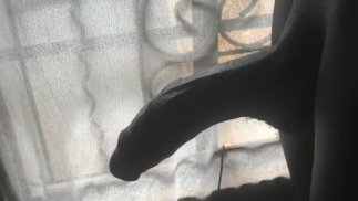 VERIFIED AMATEUR JACKING OFF HIS BIG COCK THROUGH THE WINDOW