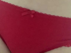 Taking off panties showing heart shaped anal plug while  rubbing - Screenshot 3 of 16 - Red Underwear