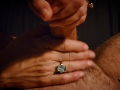 Hubby ZoomedIn get his cock massaged by Milfy ZoomedIn until it explodes.