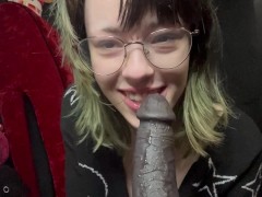 Moth uses your cock to test flavored lube - Screenshot 10 of 16 - Glasses Blowjob