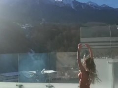 Hot Monika Fox Takes Winter Jacuzzi In Mountains - Screenshot 2 of 16 - Posing
