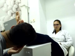 First day obedience training at a new job (footdom, boss feet, big feet, doctor feet, foot worship)