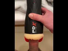 PDX Elite F**k-O-Matic Auto Suction Stroker blowjob. This thing SUCKSS