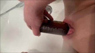 masturbating my pussy swollen with excitement in the bathroom
