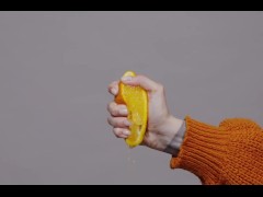 Squeezing an orange