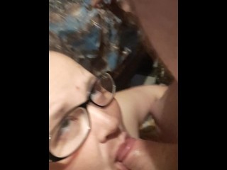 My Sexy BBW Wife Sucking my Cock and Swallowing my Cum