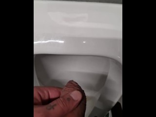 Pissing after Movie in Cinema. Beer Pissing