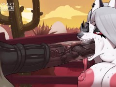 Loona from Helluva Boss  sucking big bolt