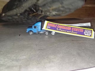 Model Truck Crushed by a Giant, Imagine YOU are the Driver 👣👣