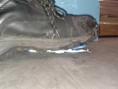 Model Aeroplane Crushed & Jumped on Under Hard Foam, 91kg 👣👣 - Screenshot 13 of 16 - Boot Trample