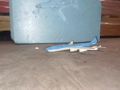 Model Aeroplane Crushed & Jumped on Under Hard Foam, 91kg 👣👣 - Screenshot 15 of 16 - Feet Fetish