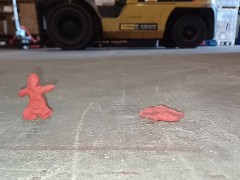 Slowmotion Clayman Crush & Trample, flattened beneath a giants boots 👣👣