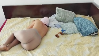 Amateur couple, erotic massage, hairy pussy, big ass, facial