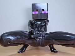 [Cosplay masturbation] Rubber suit in Ender girl costume💕💕💕