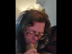 Sweet and sexy blowjob ends in messy bliss